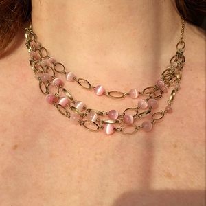 3 for $30 Pink Bead silver necklace costume jewelry